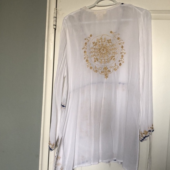 White and blue tunic/swimsuit cover - Picture 3 of 5